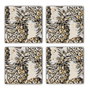 Hermia Set de 4 Alfombrillas de Cristal de Piedra Natural Multicolor